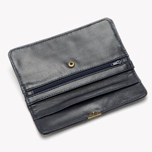 Dlirioshop Cartera De Piel Azul Dark
