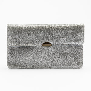 Dlirioshop Cartera de Piel Plata Purpurina