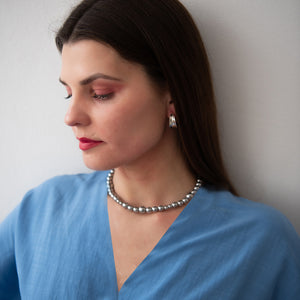 Dlirioshop Collar Bolas Plateado