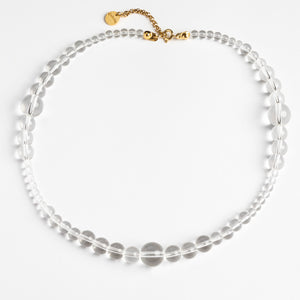 Dlirioshop Collar Bolas Transparente Cuarzo