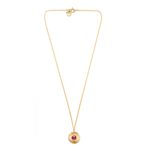 Dlirioshop Collar Sol Piedra Granate