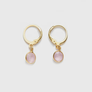 Dlirioshop Pendientes Cuarzo Rosa