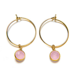 Dlirioshop Pendientes Ira Cuarzo Rosa