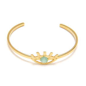 Dlirioshop Pulsera Eye Con Piedra Aguamarina