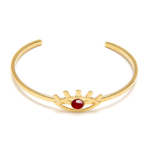 Dlirioshop Pulsera Eye Con Piedra Granate