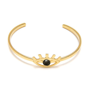 Dlirioshop Pulsera Eye Con Piedra Onix Negra