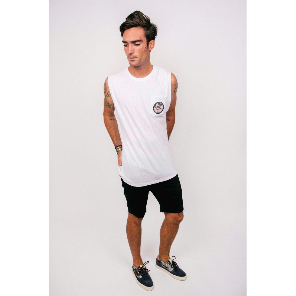 Dolfie TANK TOP MAN 1 - PARADISE PATCH WHITE