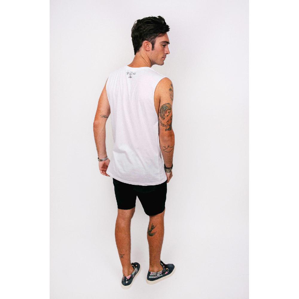 Dolfie TANK TOP MAN 1 - PARADISE PATCH WHITE