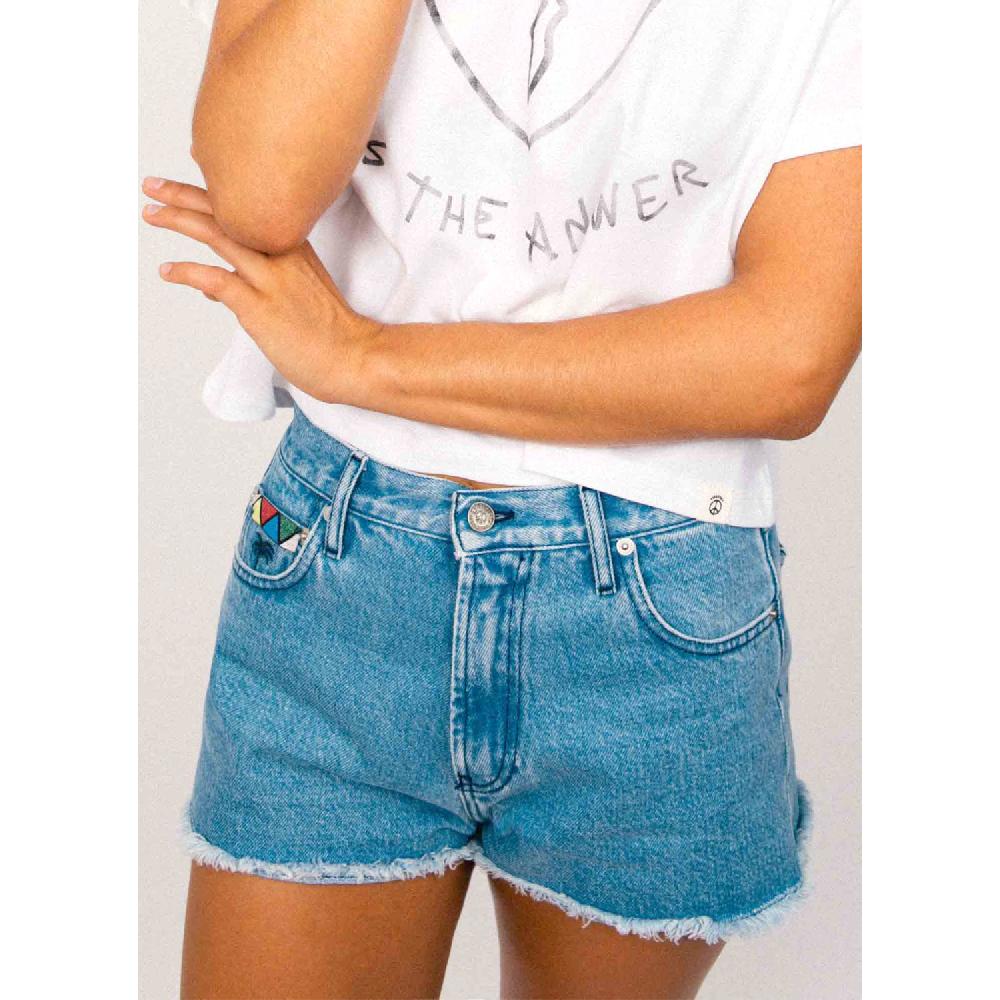 Dolfie SHORT JEANS WOMAN ALEXA - INDIGO RETRO BLEACHED