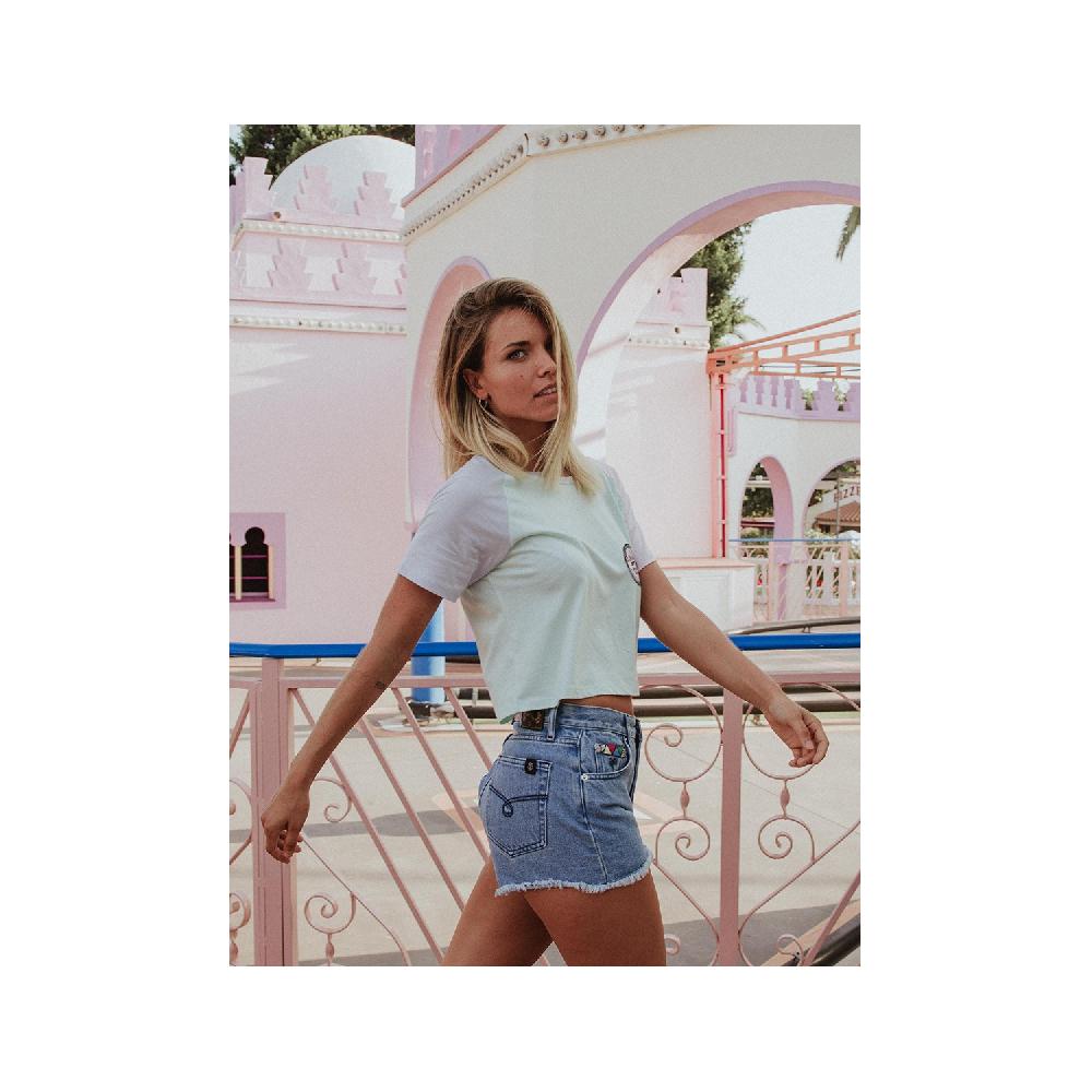 Dolfie SHORT JEANS WOMAN ALEXA - INDIGO RETRO BLEACHED