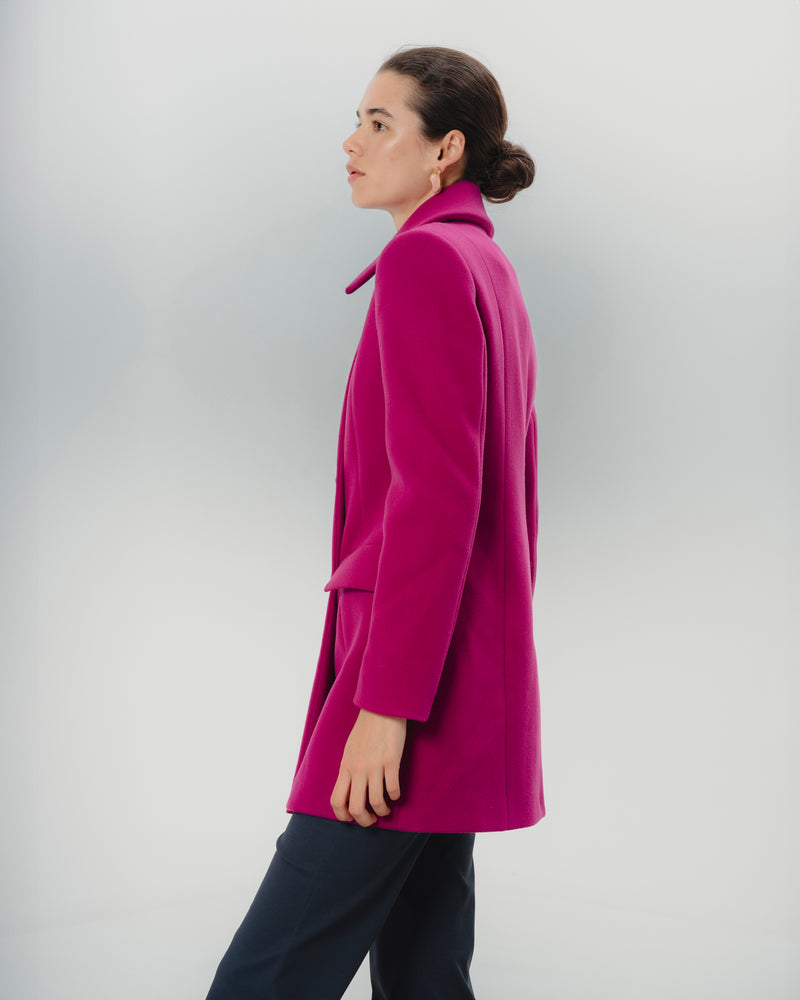 Dolores Promesas Abrigo Doble Botonadura Magenta Ana