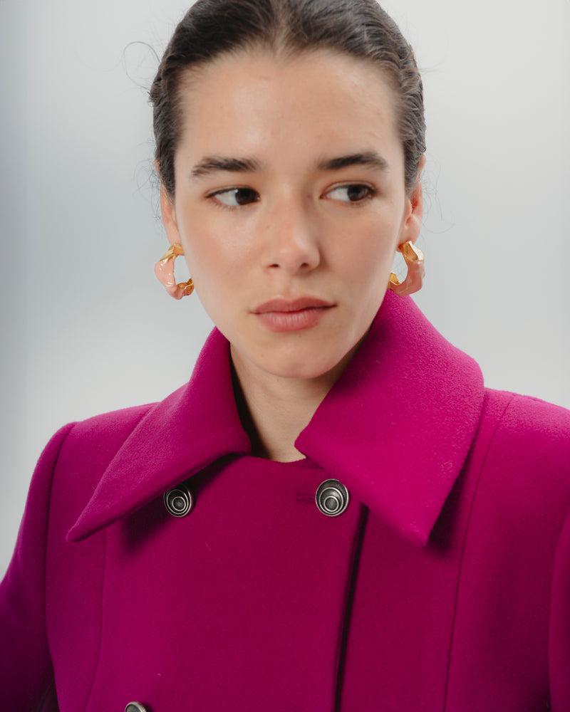 Dolores Promesas Abrigo Doble Botonadura Magenta Ana