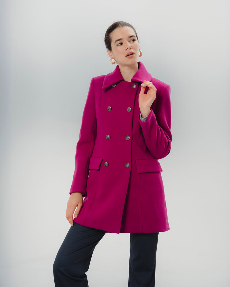 Dolores promesas Abrigo Doble Botonadura Magenta Ana