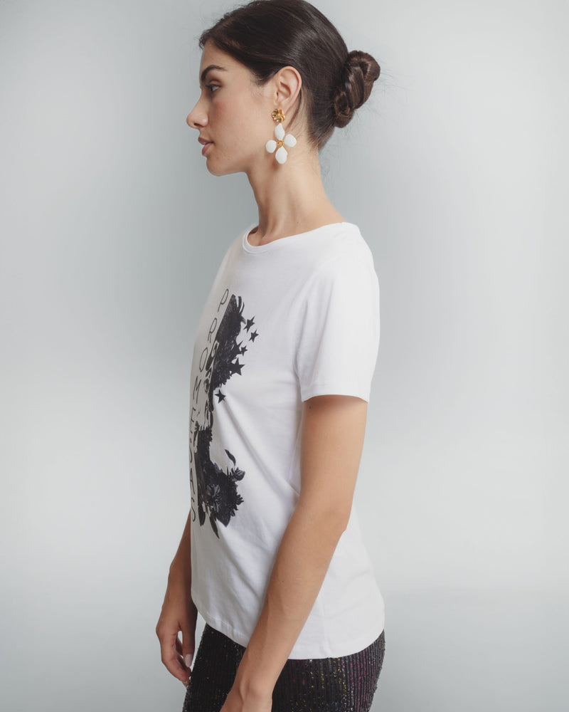 Dolores Promesas Camiseta Blanca Ilustrada Promesas