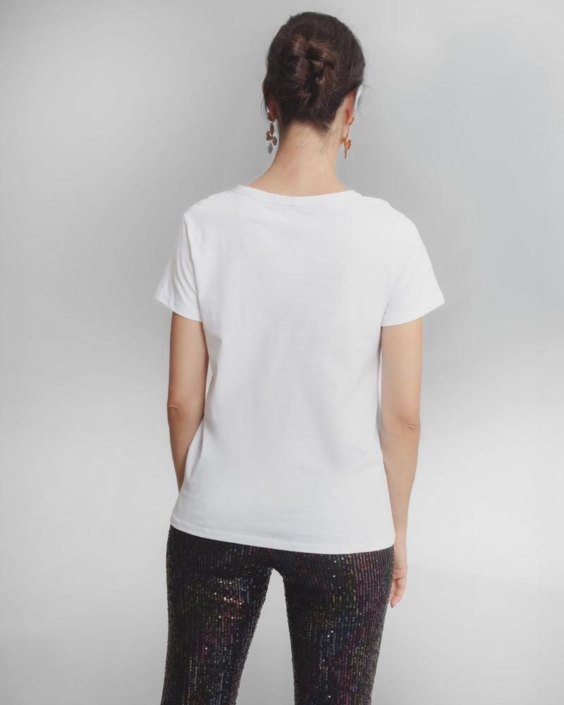 Dolores Promesas Camiseta Blanca Ilustrada Promesas