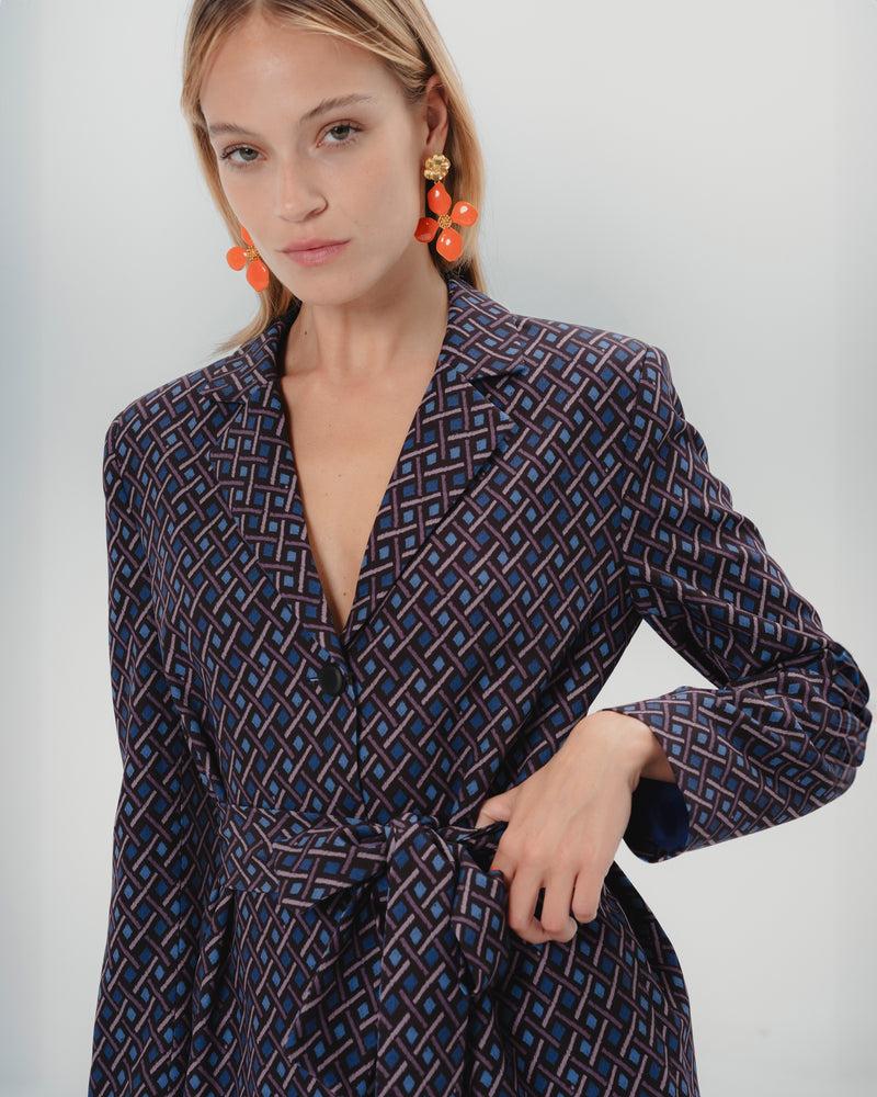 Dolores Promesas Blazer Estampada Elena Azul