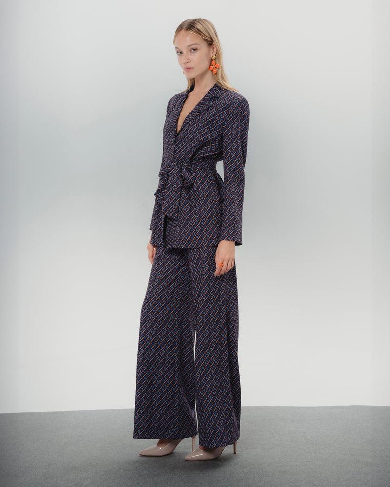 Dolores Promesas Blazer Estampada Elena Azul