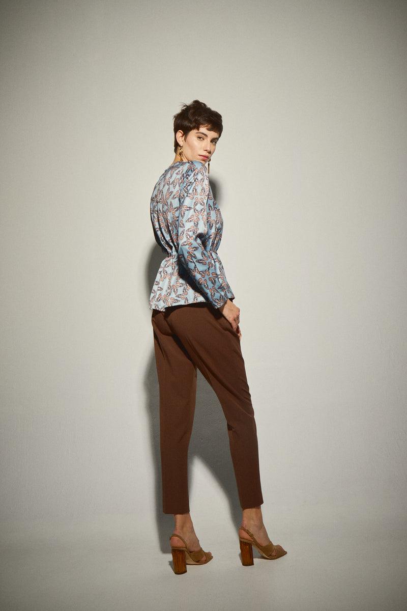 Dolores Promesas Blusa Azul Claro Mariposas