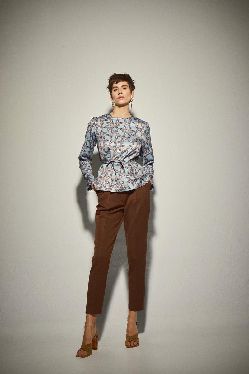 Dolores Promesas Blusa Azul Claro Mariposas