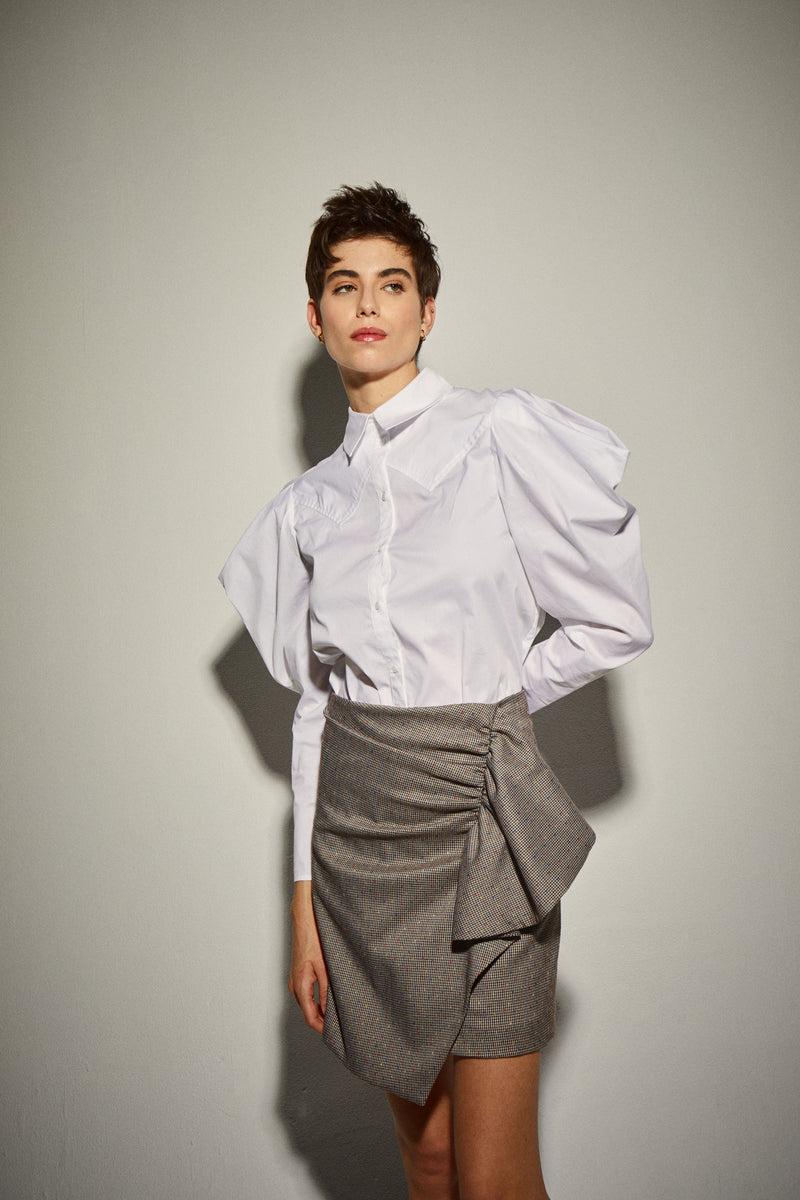 Dolores Promesas Blusa Manga Abullonada Blanco