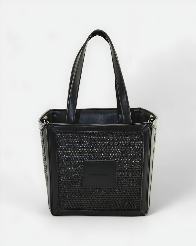 Dolores Promesas Bolso De Rafia Astuta En Negro