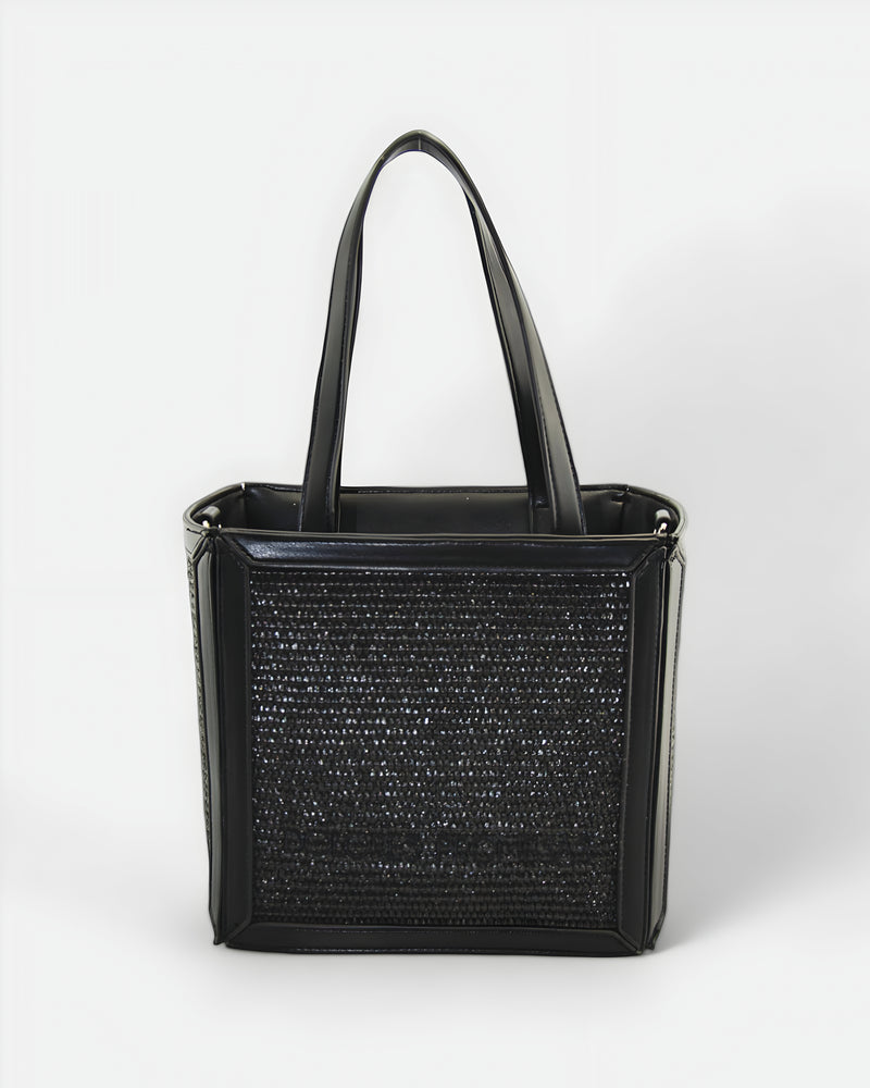 Dolores Promesas Bolso De Rafia Astuta En Negro