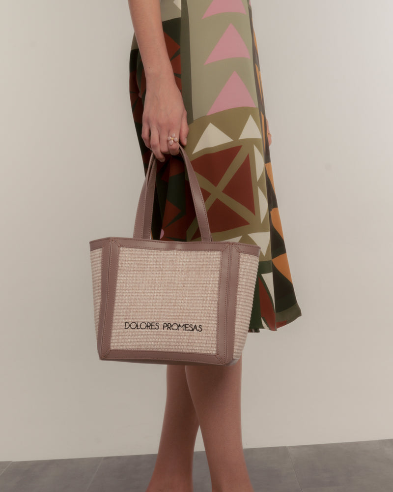 Dolores Promesas Bolso De Rafia Astuta En Nude