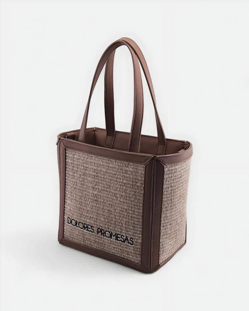 Dolores promesas Bolso de Rafia Astuta en Nude