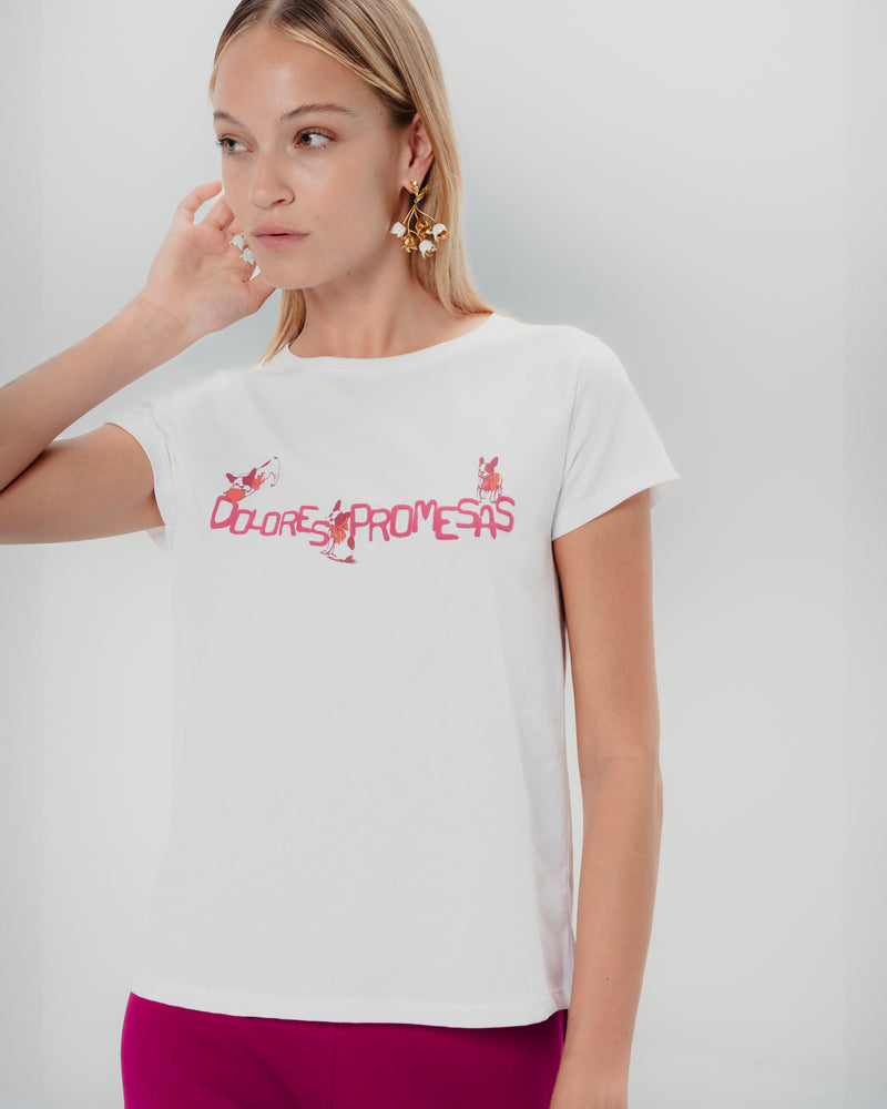 Dolores promesas Camiseta Blanca Dolores y Tula