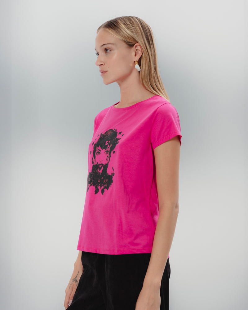 Dolores Promesas Camiseta Ilustrada Fucsia Dolores