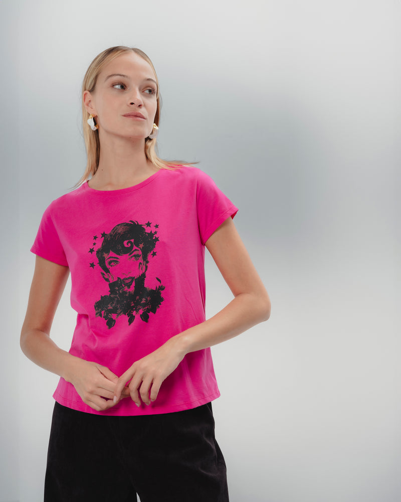 Dolores promesas Camiseta Ilustrada Fucsia Dolores