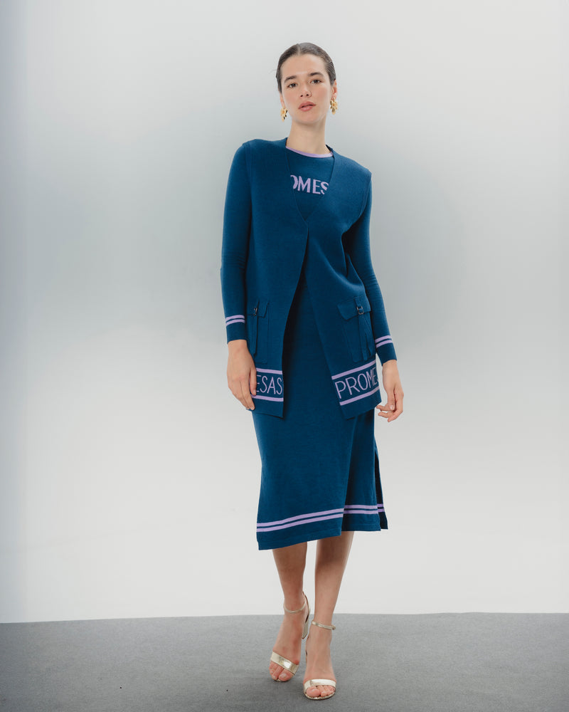 Dolores promesas Chaleco Largo Promesas Azul