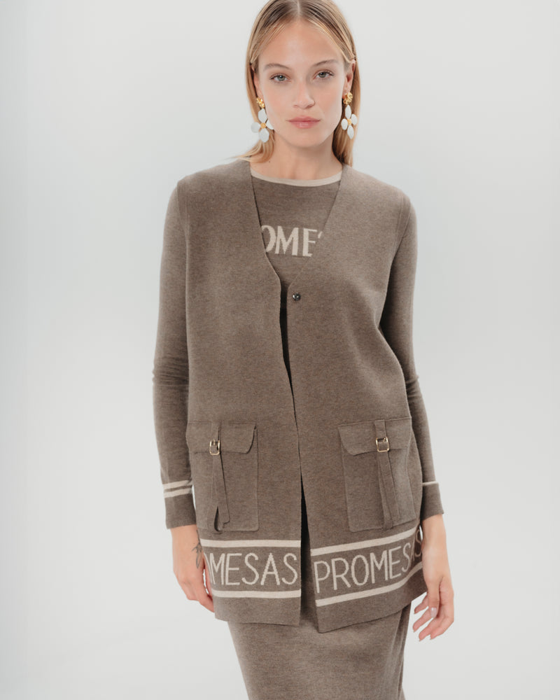 Dolores Promesas Chaleco Punto Promesas Marrón