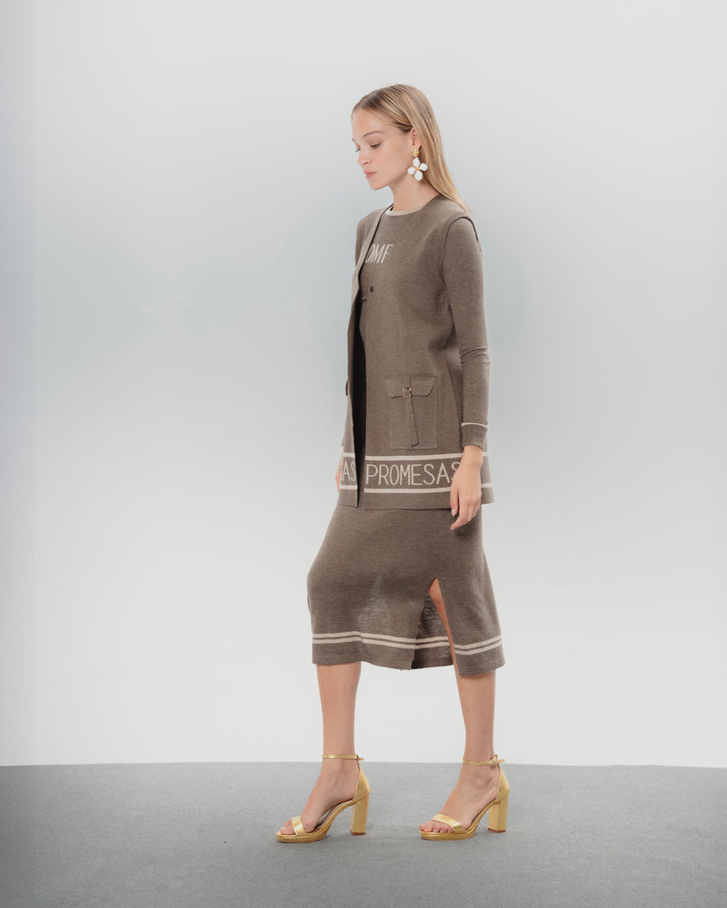 Dolores Promesas Chaleco Punto Promesas Marrón