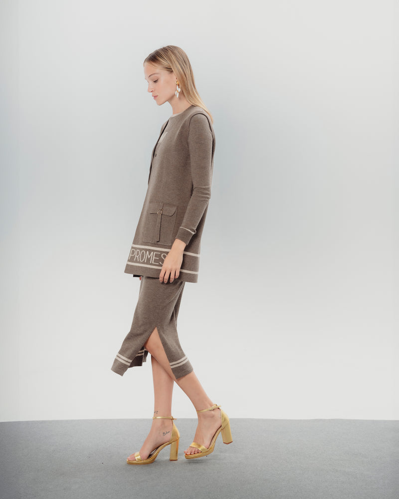 Dolores Promesas Chaleco Punto Promesas Marrón