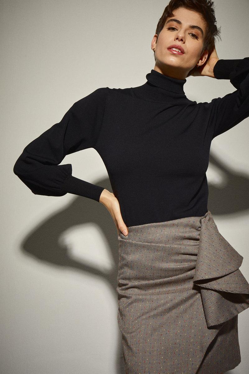 Dolores Promesas Falda Drapeada Mini Gris