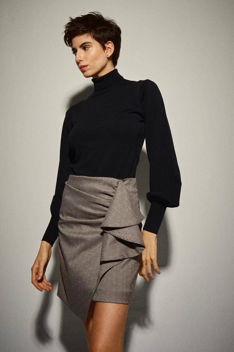 Dolores Promesas Falda Drapeada Mini Gris