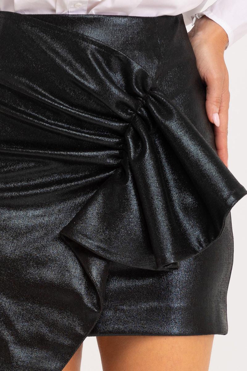 Dolores Promesas Falda Drapeada Mini Negro