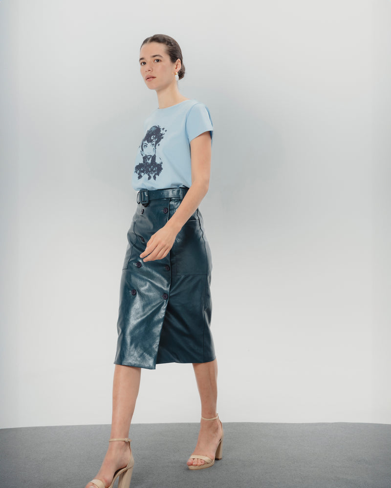 Dolores Promesas Falda Midi Efecto Piel Bella