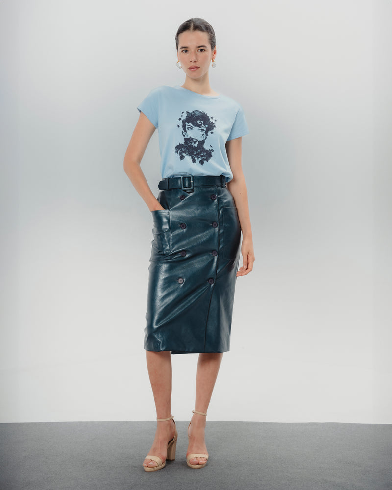 Dolores promesas Falda midi efecto piel Bella