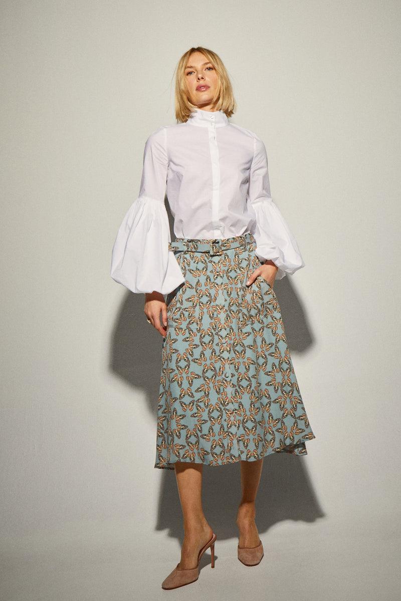 Dolores Promesas Falda Midi Estampada Mariposas