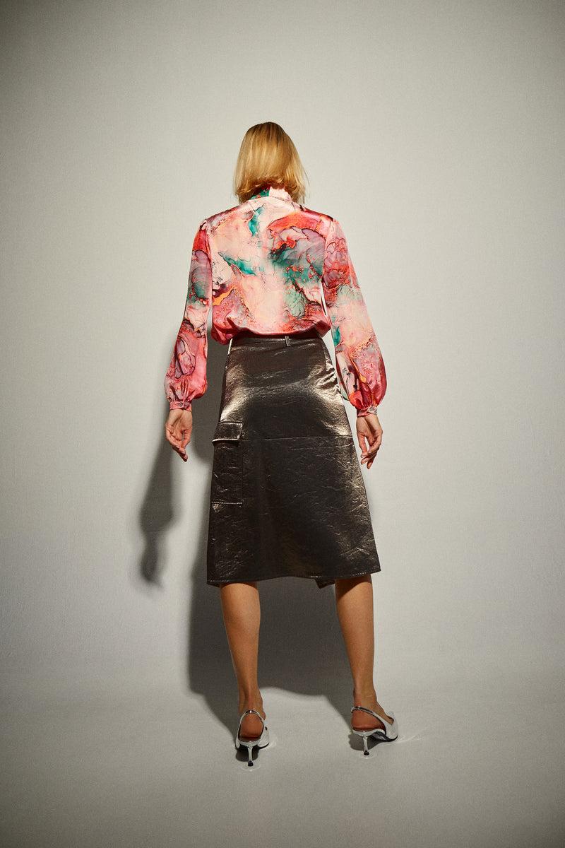 Dolores Promesas Falda Midi Tejido Laminado