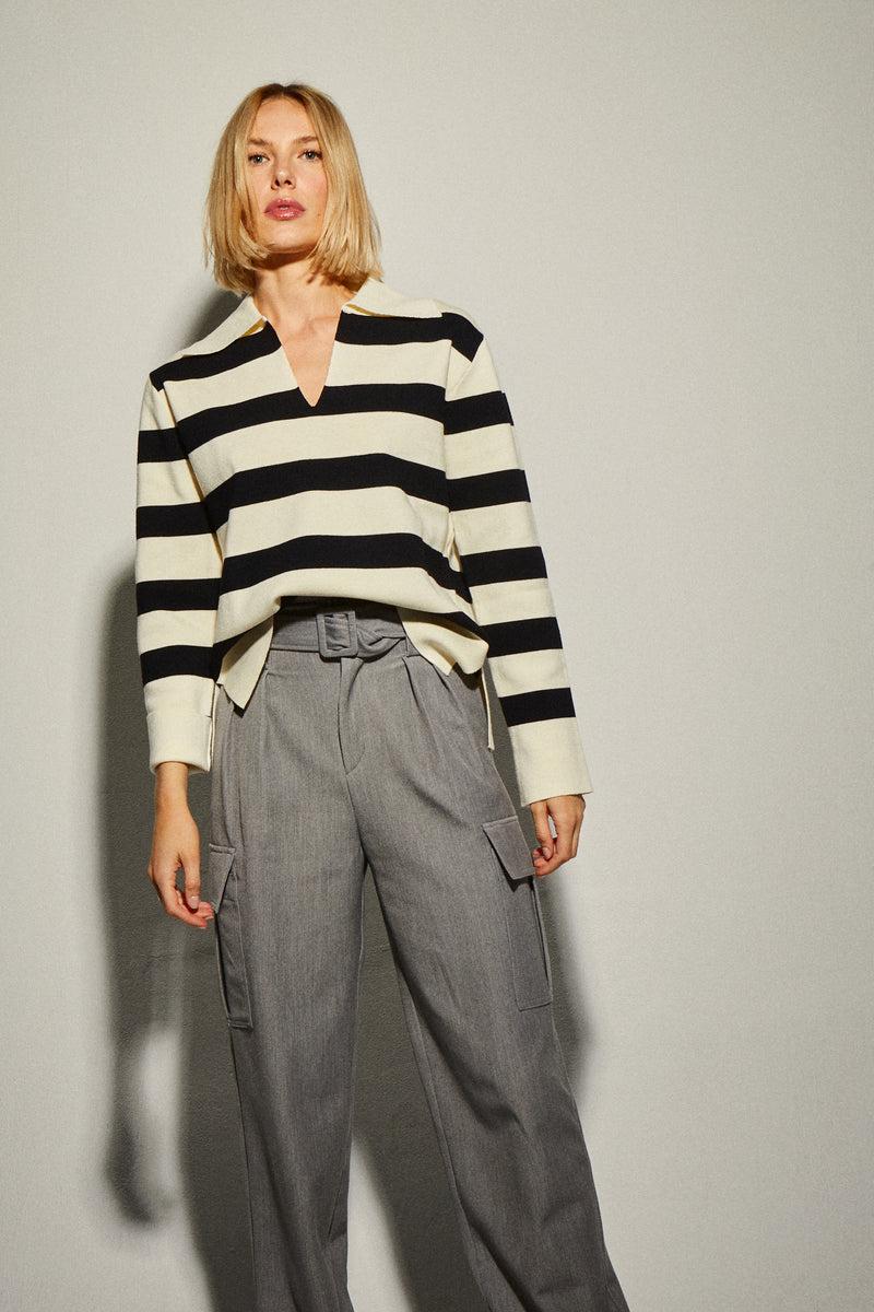 Dolores Promesas Jersey Cuello Polo Rayas