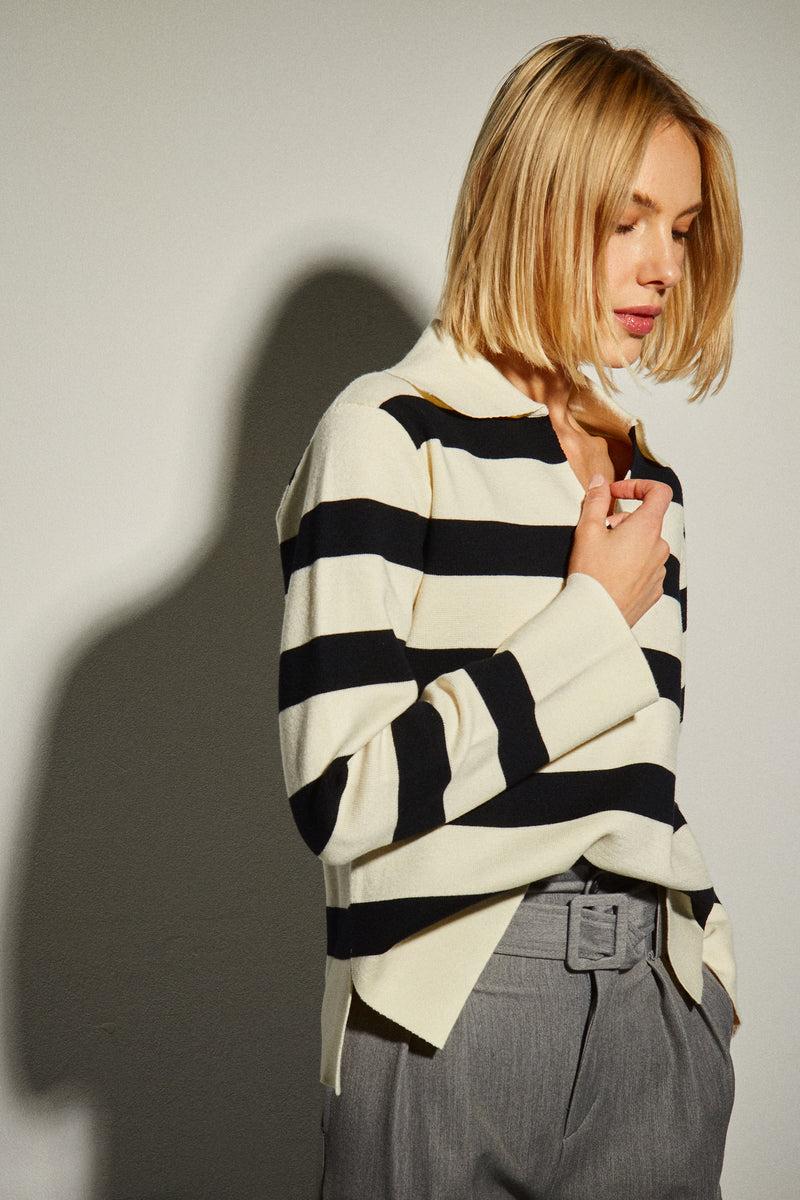 Dolores Promesas Jersey Cuello Polo Rayas