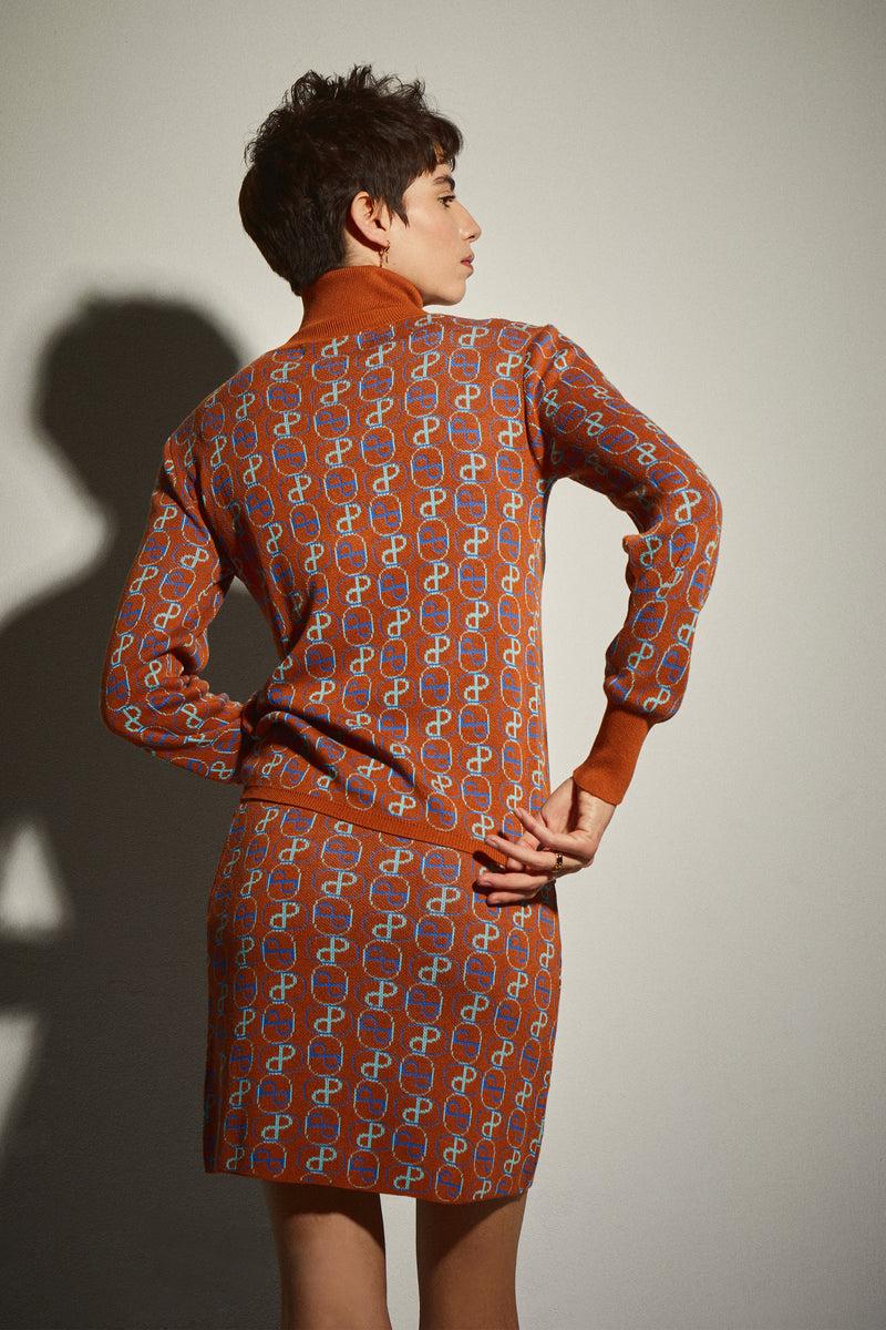 Dolores Promesas Jersey Punto Camel Y Azul