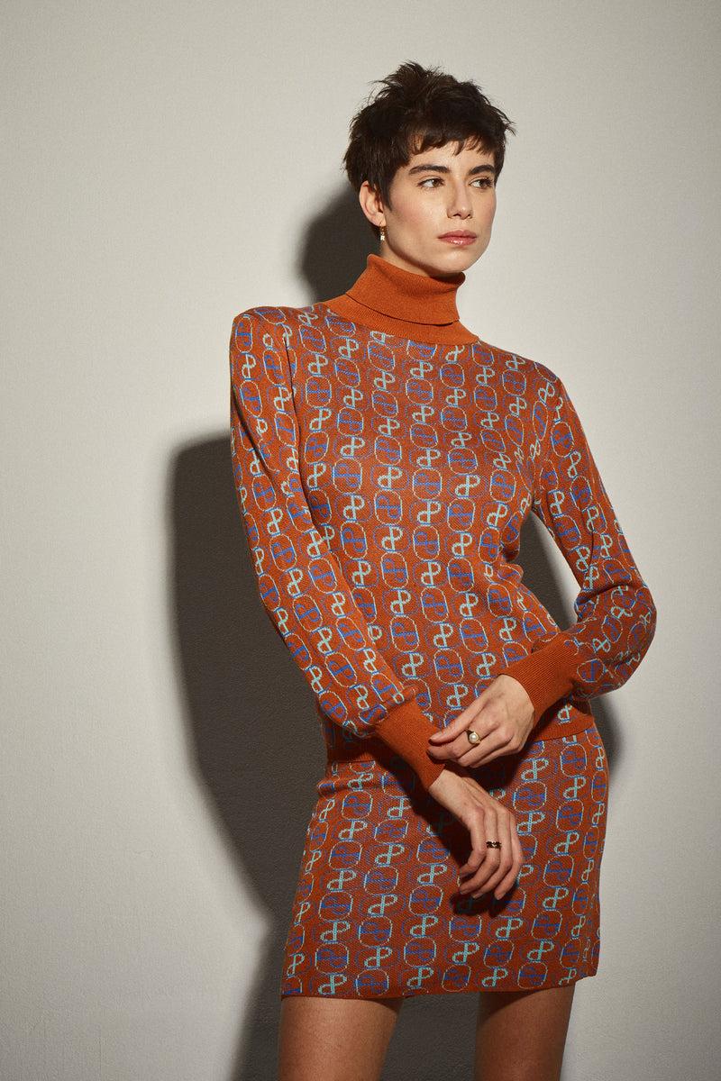 Dolores promesas Jersey Punto Camel y Azul