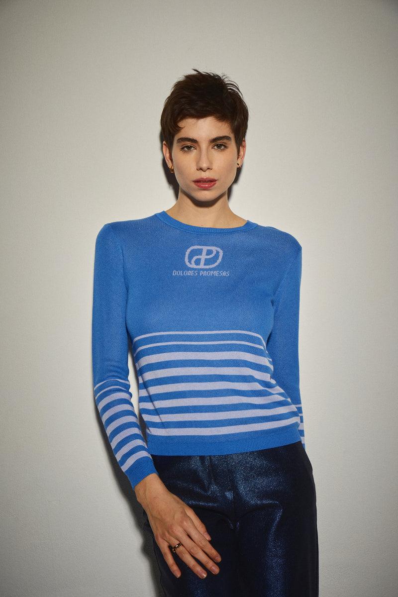 Dolores Promesas Jersey Punto Rayas Azul