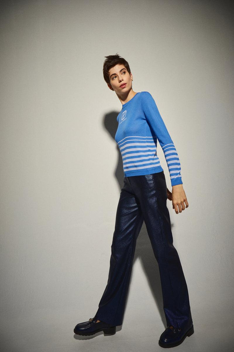 Dolores Promesas Jersey Punto Rayas Azul