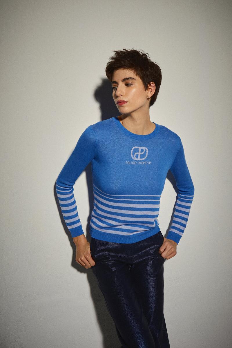 Dolores promesas Jersey Punto Rayas Azul
