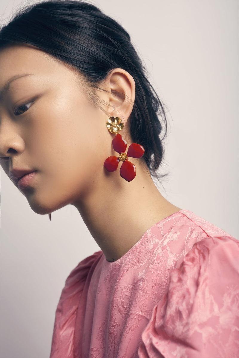 Dolores promesas Pendientes Cassia Granate